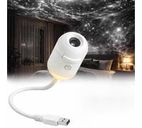2-in-1 Starry Night Light Projector,USB Galaxy Projector with 12 Sliding Projection Films,Planetarium Star Projectors Lamp,360° HD Image LED Space Star,Adjustable,for Bedroom Ceiling Decor(6 Pcs)