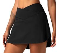 AIHERQG 2 In 1 Tennis Skirts Shorts Women High Wasit Athletic Running Workout Sports Skirts Double Layer with Pockets Shorts Skorts(Black1,XL)