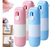 2-in-1 Thermal Paper Eraser Pen & Craft Knife, 2026 New Water-Based Thermal Label Correction Marker with Mini Box Cutter, One Smear Printed Text Covering - Liquid Redacting Marker (Blue*Pink*2)