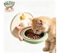 2-in-1 Wall-Mounted & Elevated Cat Bowl,Raised Cat Bowls (Green)