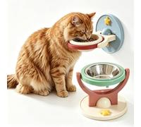 2-In-1 Wall Mounted & Elevated Cat Bowl (Stainless Steel-#1)