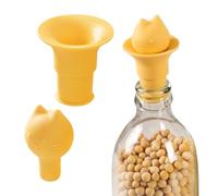 2-In-1 Wine Stopper with Funnel, Cute Cat Head Sealer, Leakproof Silicone Lid for Champagne, Whisky, Oil, Soy Sauce, Beverage, Liquor, Drink, Vinegar Bottle, 2.48x1.65 Inches
