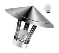 2 In-11.8 in ventilación de techo cubierta, acero inoxidable 304 All-Weather Chimenea tapas antilluvia, tubo de estufa Cubierta superior para exterior con Gloves, Sombrerete de chimenea con parte su