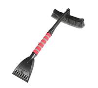 2 in1 Winter Car Snow Brush Shovel Rotatable Brush Head Car Windshield Snow Removal Tools Detachable Snow Pusher Ice Scraper(Red)