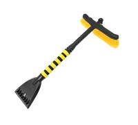 2 in1 Winter Car Snow Brush Shovel Rotatable Brush Head Car Windshield Snow Removal Tools Detachable Snow Pusher Ice Scraper(Yellow)
