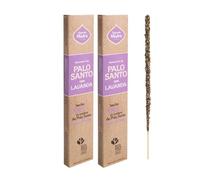 2 Inciensos de Palo Santo con Lavanda - Sagrada Madre | Pack de 2 Cajas de Sahumerio Hecho 100% Natural con Palo Santo y Aceites Esenciales Naturales | 8 Varillas Gruesas por Caja y 1 Hora de Duración