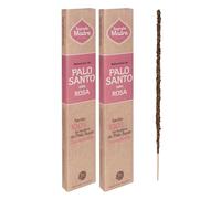 2 Inciensos de Palo Santo con Rosas - Sagrada Madre | Pack de 2 Cajas de Sahumerio Hecho 100% Natural con Palo Santo y Aceites Esenciales Naturales | 8 Varillas Gruesas por Caja y 1 Hora de Duración.