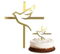 2 insertos decorativos para tartas con forma de cruz, decoración para tartas de palomas, decoración para tartas de bautizo, decoración brillante para tartas, exquisitas decoraciones para bodas,