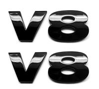 2 insignias 3D de color negro brillante V8 con respaldo adhesivo para Range Rover para camiones Land Rover y coches.