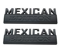 2 insignias de emblema de edición mexicana grandes de 7 pulgadas, calcomanías de bandera de coche de repuesto militar para F150 F250 F350 Chevy Silverado 1500 2500 Chevrolet C10 C15 (negro)