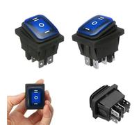 2 interruptores basculantes de encendido y apagado de 6 pines DPDT 16 A 250 V CA LED azul para coche, barco, equipo marino con diseño a prueba de polvo y protección contra chorro de agua de baja