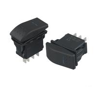 2 interruptores basculantes momentáneos DPDT ON-OFF-ON de 3 posiciones con indicador LED azul, 12 V/24 V, compatible con coche, barco e interior marino, 7 pines