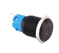 2 interruptores de botón LED, 16 mm 1NO1NC Interruptor de botón autoblocante negro impermeable para coche (Red - 3-6 VDC)