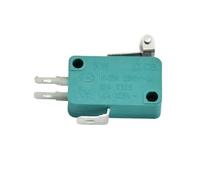 2 interruptores de límite de 16 A, 250 V, 125 V, NO+NC+COM, 3 pines, SPDT, 28 mm, 52 mm, palanca de rodillo de arco, interruptor táctil verde(2pcs KW7-3)