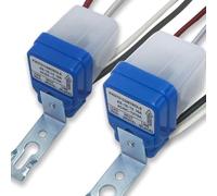 2 interruptores de luz fotocélula, interruptor de fotocélula de 12 V/24 V, 10 A, encendido/apagado automático de CA y CC, interruptor de sensor de luz, sensor de fotocélula LED del atardecer al