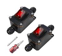 2 interruptores en línea impermeables 12 V CC 20 A DPST 4 pines, IP67, interruptor de cable, interruptor de encendido/apagado, interruptor basculante, resistente al agua, para uso en exteriores de