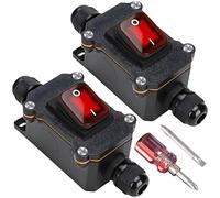 2 interruptores en línea impermeables 12V 30A 12V Impermeable IP67 con destornillador, 12V DPST 4 pines, interruptor de cable, interruptor de línea impermeable