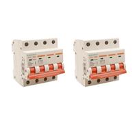 2 interruptores magnetotérmicos trifásicos 4P 16 A D16, curva D 10 kA, 4 módulos DIN 380 V AC, certificado IEC60898-1, serie PB8H profesional