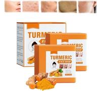 2 Jabón de cúrcuma, Barra de jabón de cúrcuma natural, Barra de jabón hecha a mano para rostro y cuerpo, Removedor corrector de manchas oscuras, Borrado hidratante de líneas finas