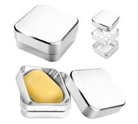 2 jaboneras de aluminio, resistentes a la humedad, inoxidables, jaboneras de metal, caja de jabón de afeitar para hombre, ideal para el uso en casa o de viaje