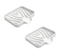 2 jaboneras de silicona con desagüe - Jabonera premium para ducha, cocina y baño (blanco)