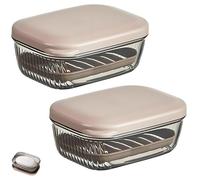 2 jaboneras de viaje, caja de jabón de viaje con tapa, jabonera con tapa para almacenamiento de champú sólido, recipiente de jabón para baño, camping y viajes