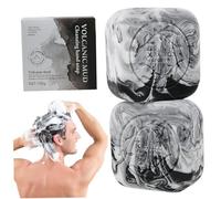 2 jabones de carbón de 3.53 oz de jabón facial de arcilla volcánica para acné, ingredientes naturales, barra de carbón negro, control de aceite, mostuizador para hombres y mujeres, cuidado de la p