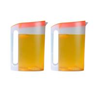 2 jarras de plástico con tapa, 2,2 L, para frigorífico, y zumo con asa para té, zumos, limonada, leche, bebidas frías o calientes, jarra para el hogar, fiesta, pícnic