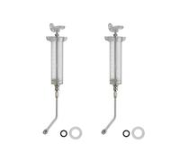 2 jeringas transparentes reutilizables para rellenar agua para alimentar a mascotas con 2 boquillas de empapado, jeringa de pistola de dosificación ajustable para pájaros, ganado, ovejas, cabras,
