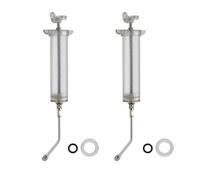 2 jeringas transparentes reutilizables para rellenar agua para alimentar a mascotas con 2 boquillas de empapado, jeringa de pistola de dosificación ajustable para pájaros, ganado, ovejas, cabras,