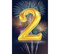 2 Journal Number Two 2nd Second Celebration Party with Fireworks: 2nd Birthday Party Guestbook