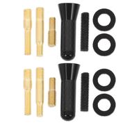 2 Juegos Antena de Coche Corta de Fibra de Carbono, Reemplazo | Color Negro, Aleación de Aluminio, Montaje en Techo, Recepción Mejorada, Incluye Manual, Herramientas y Kit
