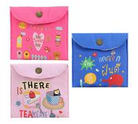 2 Juegos Bolsa De Almacenamiento De Servilletas Sanitarias Cartera Para Carteras Para Mujer Bolsas Con Cremallera Alrededor De La Cartera Bolsa De Almohadilla Menstrual 3 piezas * 2 TOVINANNA