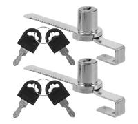 2 Juegos Cerradura de Puerta de Armario de Cristal con Llave | Cerradura de Puerta Corredera, Pantalla de Seguridad, Pestillo con Alarma, Hierro para Cristal 2-6mm