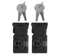 2 juegos Cerrojo con Cerradura de Llave y Pomo Giratorio 6,5x3,2x2,8cm | Aleación de Zinc, Perfil Enrasado y Compacto, para Armarios, Muebles, Oficina y Almacenaje de Herramientas