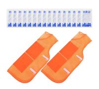 2 juegos Chaleco Refrigerante Reutilizable con Bolsas de Hielo para trabajo | Poliéster, Malla Transpirable Elástica, Cuello Redondo, Naranja, 69x56x0,1cm, con Insertos Extraíbles