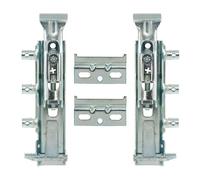 2 Juegos Colgadores Ocultos de Armario Ajustable Colgador Oculto Mueble Cocina Colgador Oculto para Muebles Suspendidos Soporte para Colgar Armarios, la Carga: 65 Kg + 2X Placa + 2X Tapas Blancas