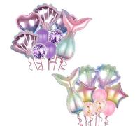 2 Juegos De 18Pcs Conjunto De Globos De Sirena, Decoraciones De Cumpleaños De Sirena, Globos De Sirena, Decoraciones De Sirena, Decoraciones De Fiesta De Cumpleaños