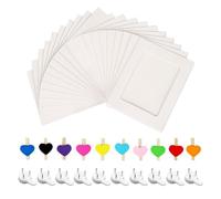 2 Juegos De 20 Marcos De Fotos De Papel, 10 Clips De Madera De Amor, 10 Clavos Sin Rastro, Marco De Decoración De Fotos, Marco De Fotos Colgante