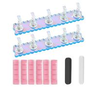 2 Juegos De 5 Bases Para Uñas, 1 Paquete De Arcilla Para Manicura, 2 Limas Para Uñas, Bases Para Uñas, Soportes Para Exhibición De Manicura, Kit De Herramientas Para Uñas