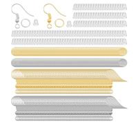 2 juegos de 600 pendientes de bricolaje, joyas, pendientes de cierre, accesorios para los oídos, juego de ganchos hipoalergénicos, tapones transparentes para los oídos, ropa a juego, juego de ganchos