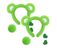 2 juegos de 8 accesorios de disfraz de oso para adultos, 2 diademas de orejas de oso, 2 colas y 4 broches en forma de corazón, disfraz de oso con orejas y cola de animales para mujeres y hombres