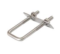 2 juegos de abrazaderas cuadradas de acero inoxidable 304 con tornillo en U y abrazadera de tubo cuadrada, perno en U y perno en ángulo recto con deflector(M6X46X80)