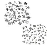 2 Juegos De Accesorios Para Decoración De Uñas Cruzadas, Accesorios Para Decoración De Uñas De Metal Retro, Accesorios De Estilo Punk, Materiales Para Decoración De Uñas Diy