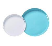 2 juegos de bandejas decorativas redondas grandes para servir, para decoración del hogar, tamaño grande