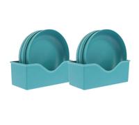 2 Juegos De Bandejas Redondas Para Comida Y Huesos (Verde)