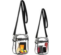 2 juegos de bolsillos transparentes con correas frontales y ajustables, aprobados para estadios, conciertos, festivales, eventos deportivos, viajes, hombres y mujeres