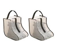 2 juegos de botas protectoras, bolsa de almacenamiento para botas con transparente para facilitar el transporte, 28 x 20 x 28 cm, Black border