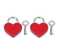 2 juegos de candados coloridos candado en forma de corazn con llave para regalos de boda de San Valentn 30x39 mm(rojo) candado candado personalizado Lucchetti con chiave