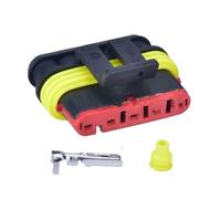 2 juegos de conectores de cable eléctrico automotriz de 5 pines, macho y hembra, impermeables, 282107-1 y 282089-1(Army green)